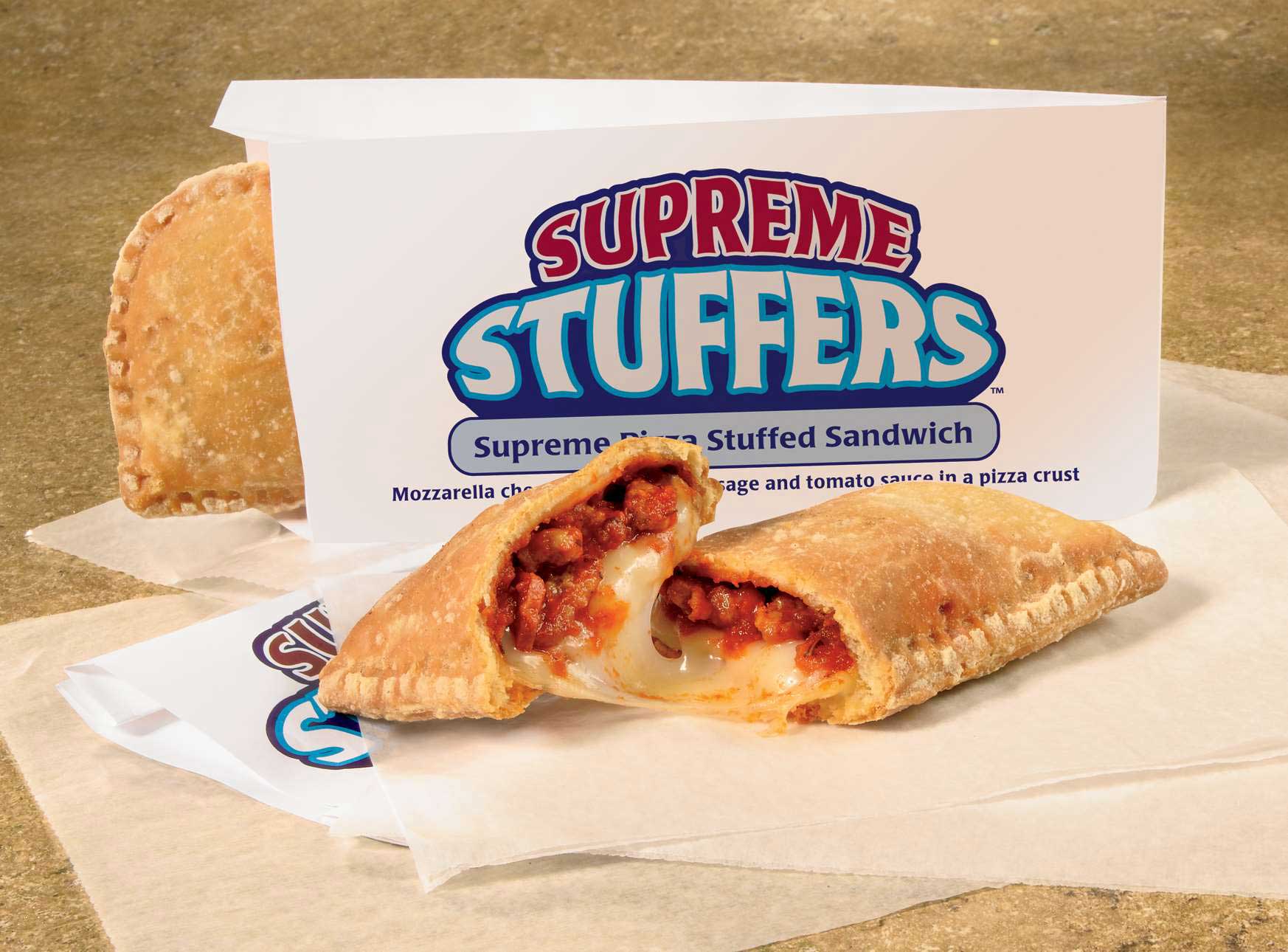 J and J Snack Supreme Stuffers Pizza with Serving Sleeve, 5 ounce -- 48 per case