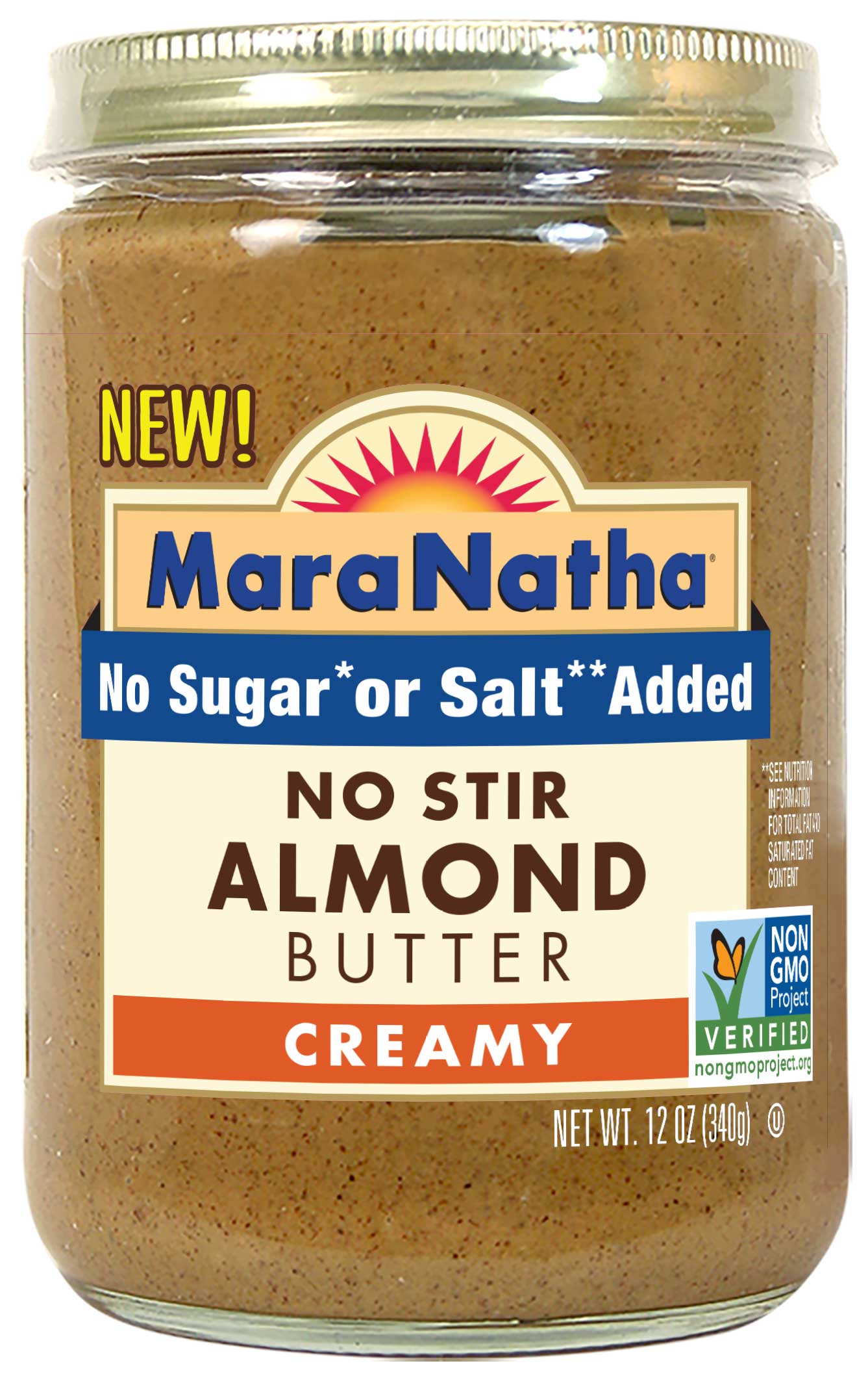 Maranatha No Stir No Salt Added Almond Butter, 12 Ounce -- 6 Per Case