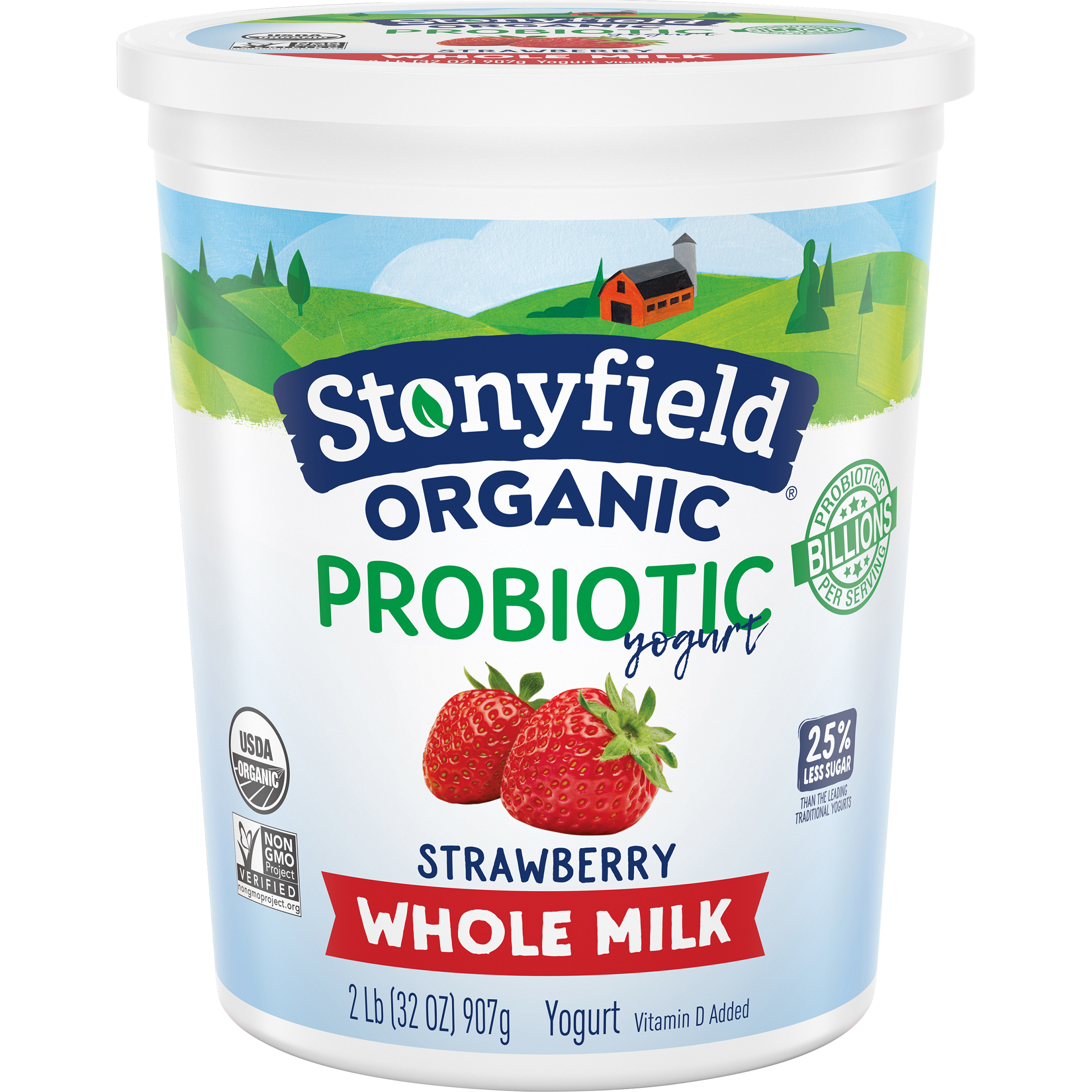 Stonyfield Farm Organic Strawberry Yogurt, 32 Ounce -- 6 Per Case