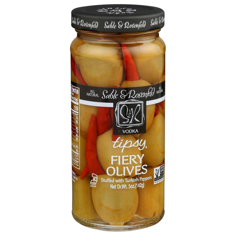 Sable And Rosenfeld Tipsy Fiery Hot Olives, 5 Ounce -- 6 Per Case
