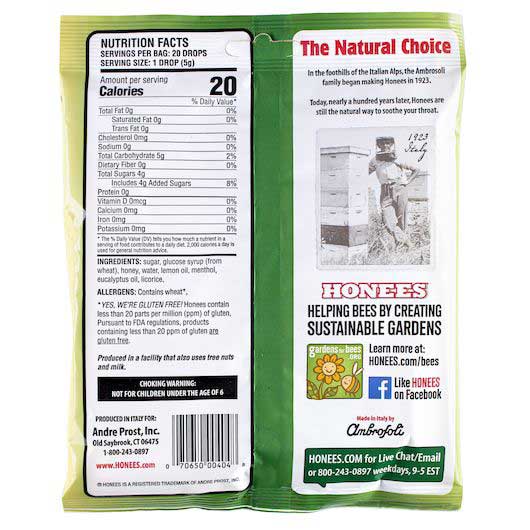 Honees Honey Lemon Menthol Cough Drops -- 240 Per Case