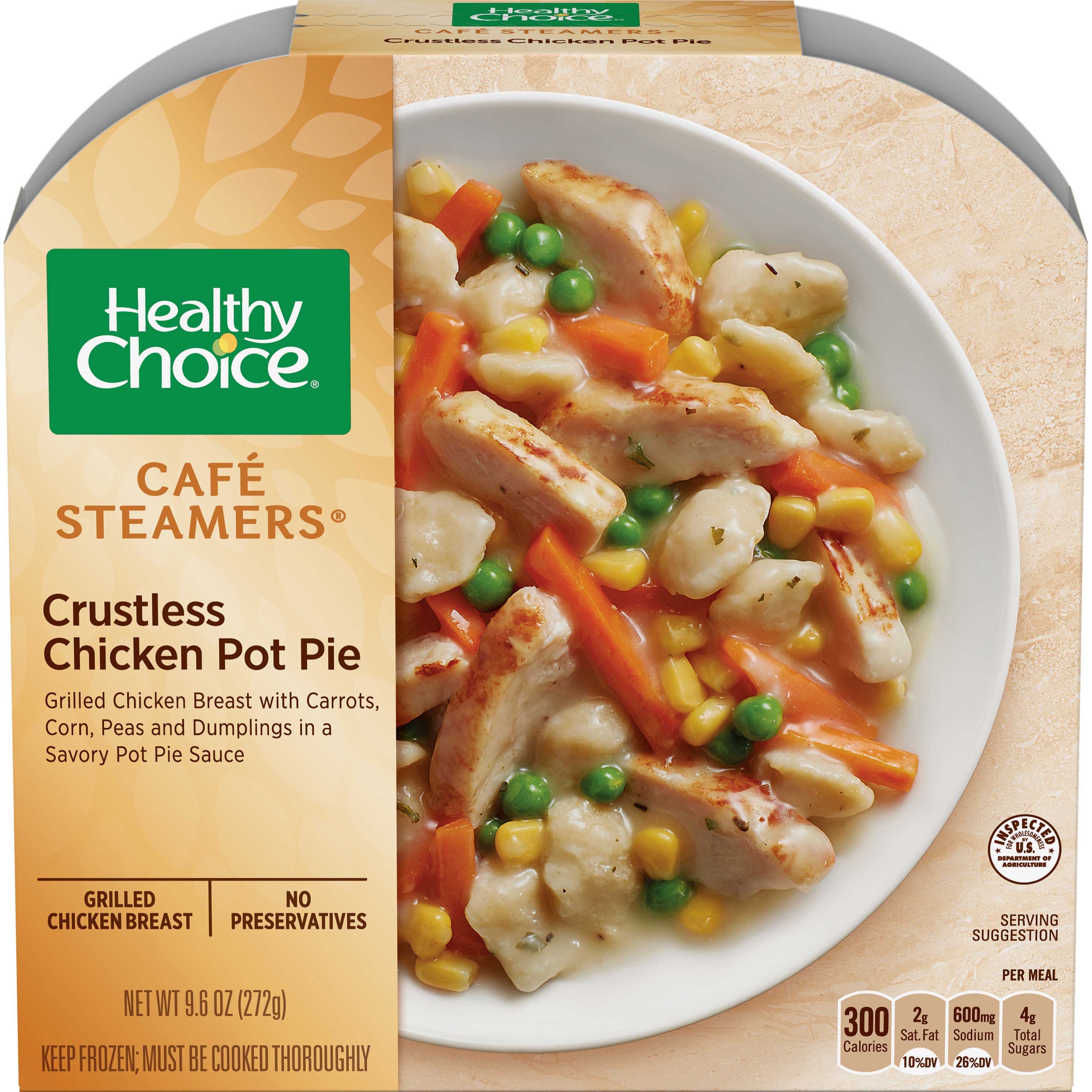 Healthy Choice Cafe Steamers Top Chef Crustless Chicken Pot Pie, 9.6 Ounce -- 8 Per Case