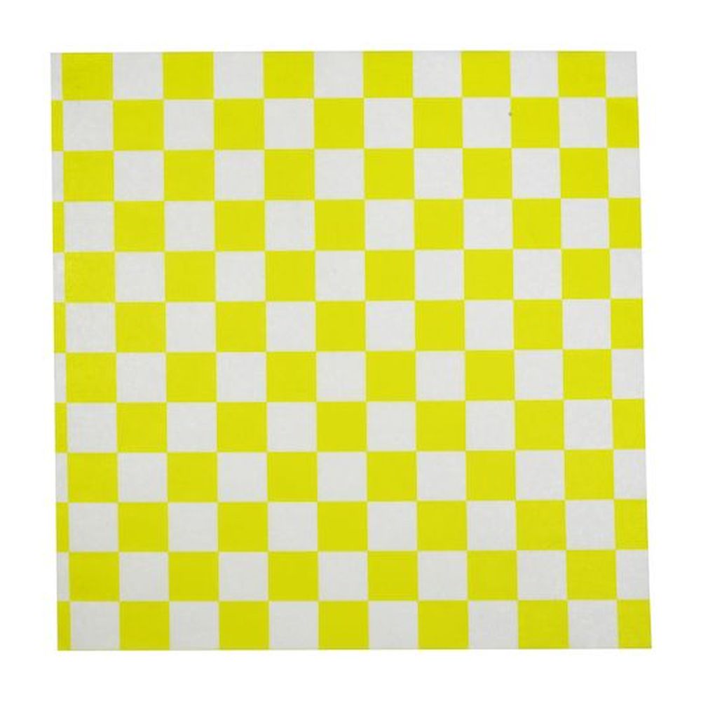 Durable Packaging 12 X 12 Inch Yellow Check Wax Sheet, 1000 Count -- 5 Per Case