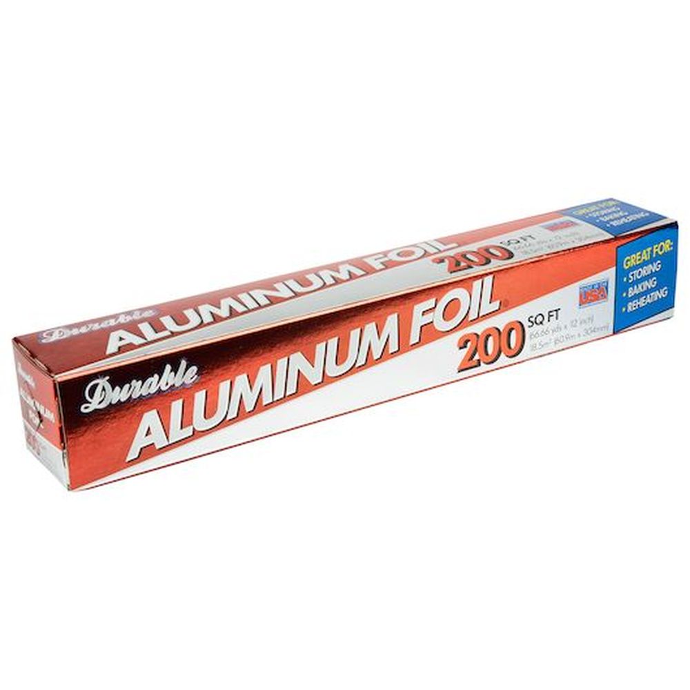 Durable Packaging 12 Inch X 200 Feet Durable Aluminum Foil, 12 Count