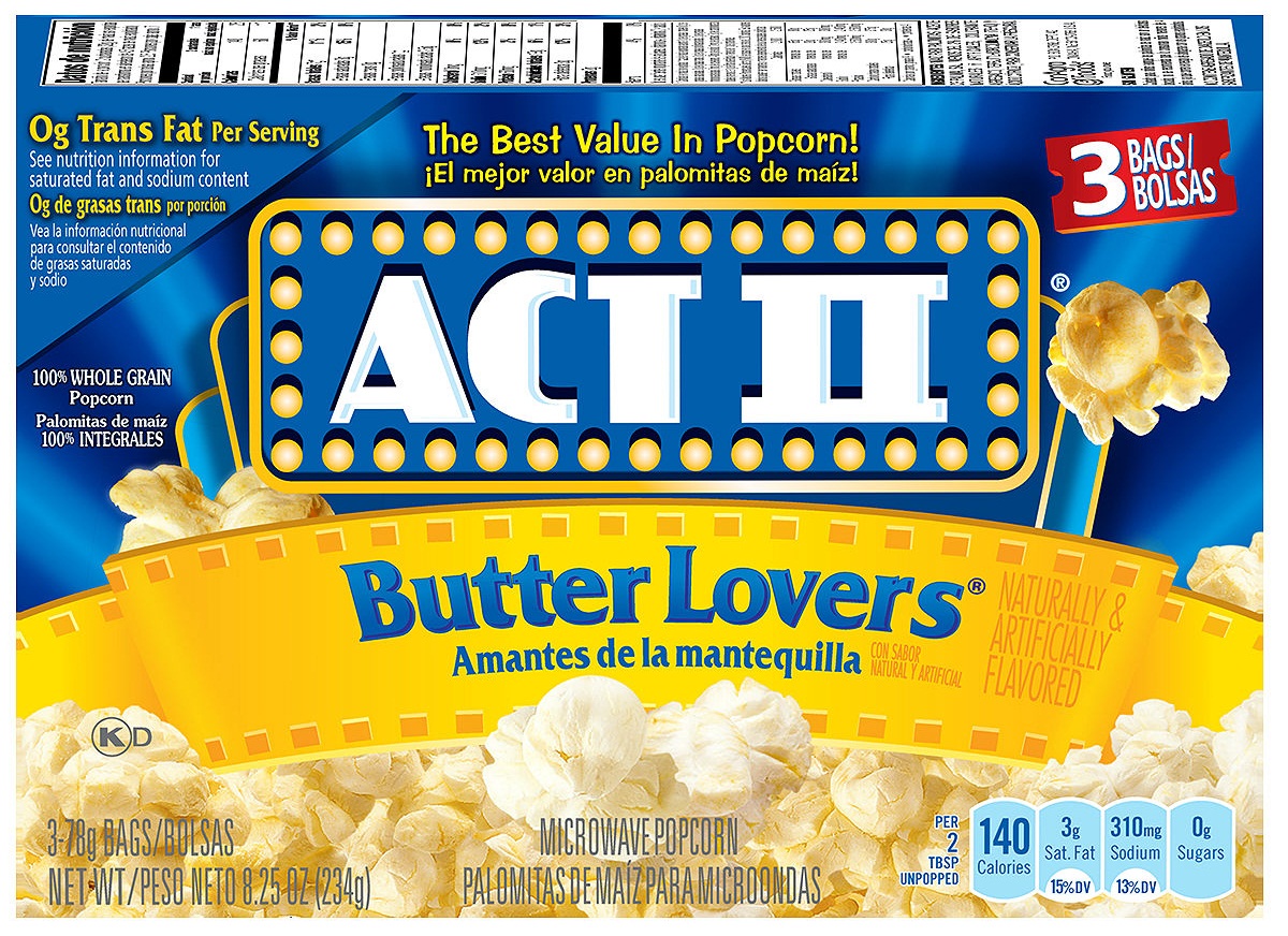 Act Ii Microwave Butter Lovers Popcorn, 8.25 Ounce -- 12 Per Case
