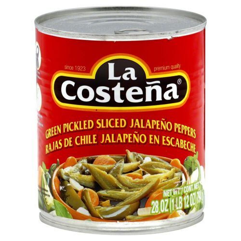La Costena Green Pickled Sliced Jalapeno Peppers, 28 Ounce -- 12 Per Case