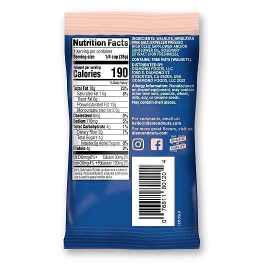 Diamond Himalayan Pink Salt Walnut, 1 Ounce -- 200 Per Case