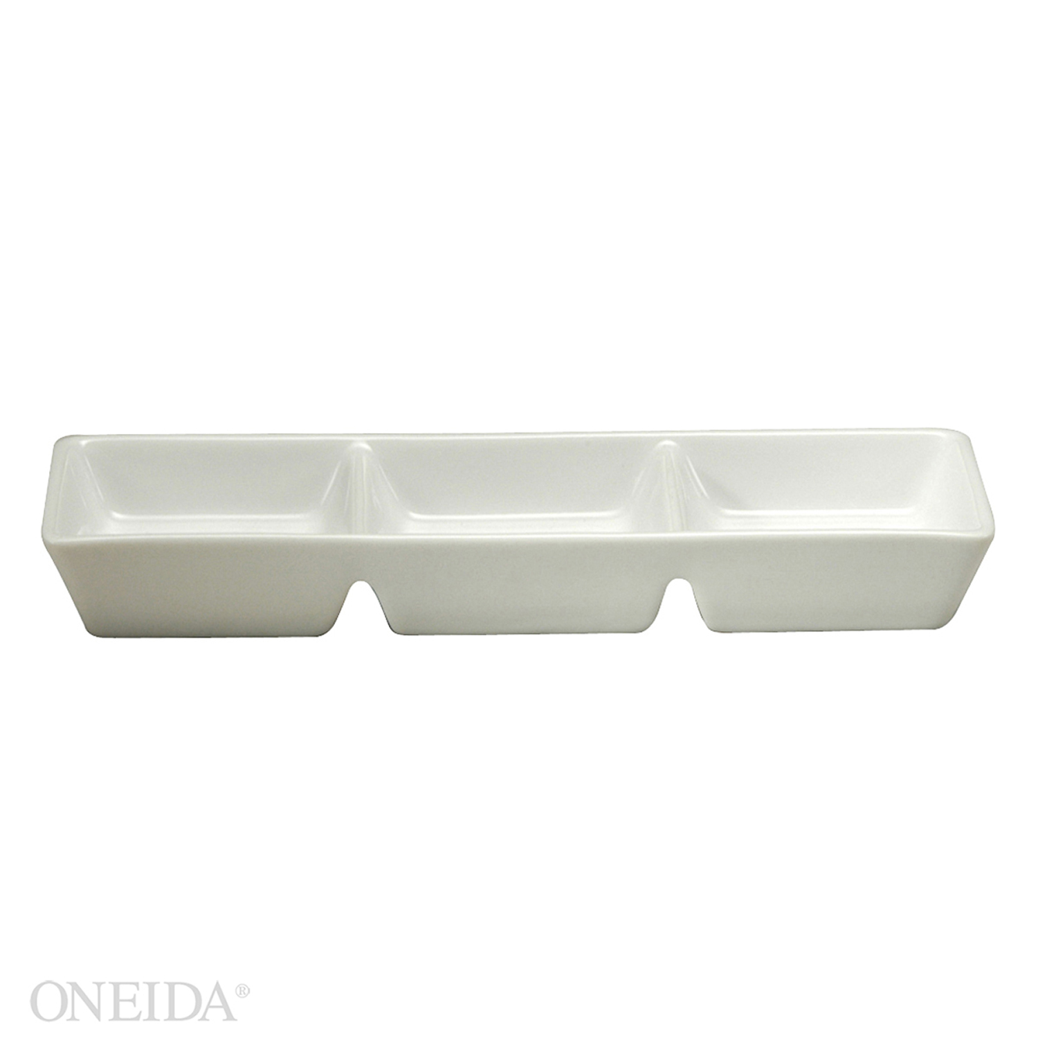 Oneida Sant Andrea Fusion Fine Porcelain Undecorated 3 Compartment Dish, 7 1/4 Inch -- 36 Per Case