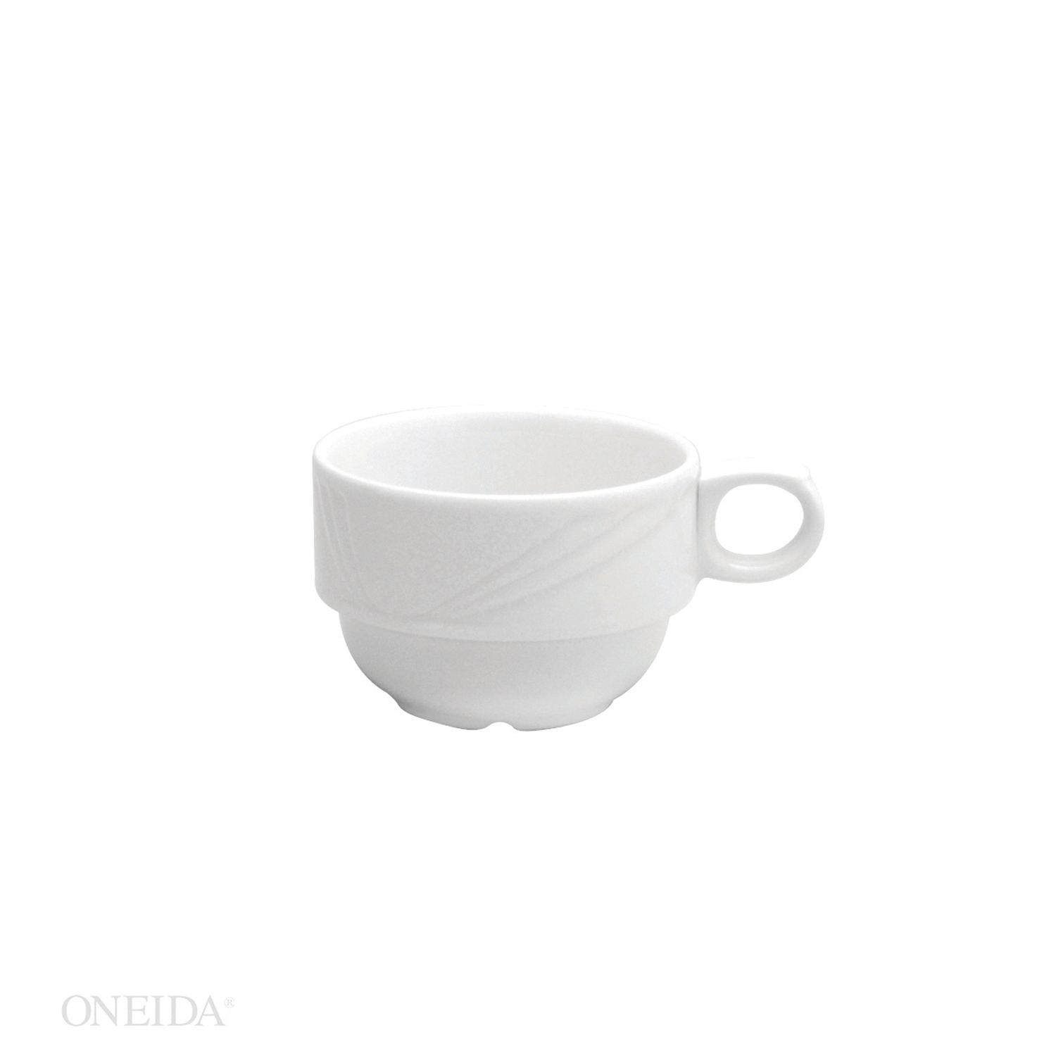 Oneida Buffalo Arcadia Bright White Porcelain Low Teacup, 7.5 Ounce Capacity -- 36 Per Case