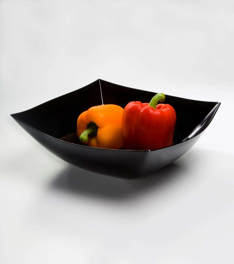 Yoshi Ware Emi Black Square Serving Bowl, 128 Ounce -- 25 Per Case