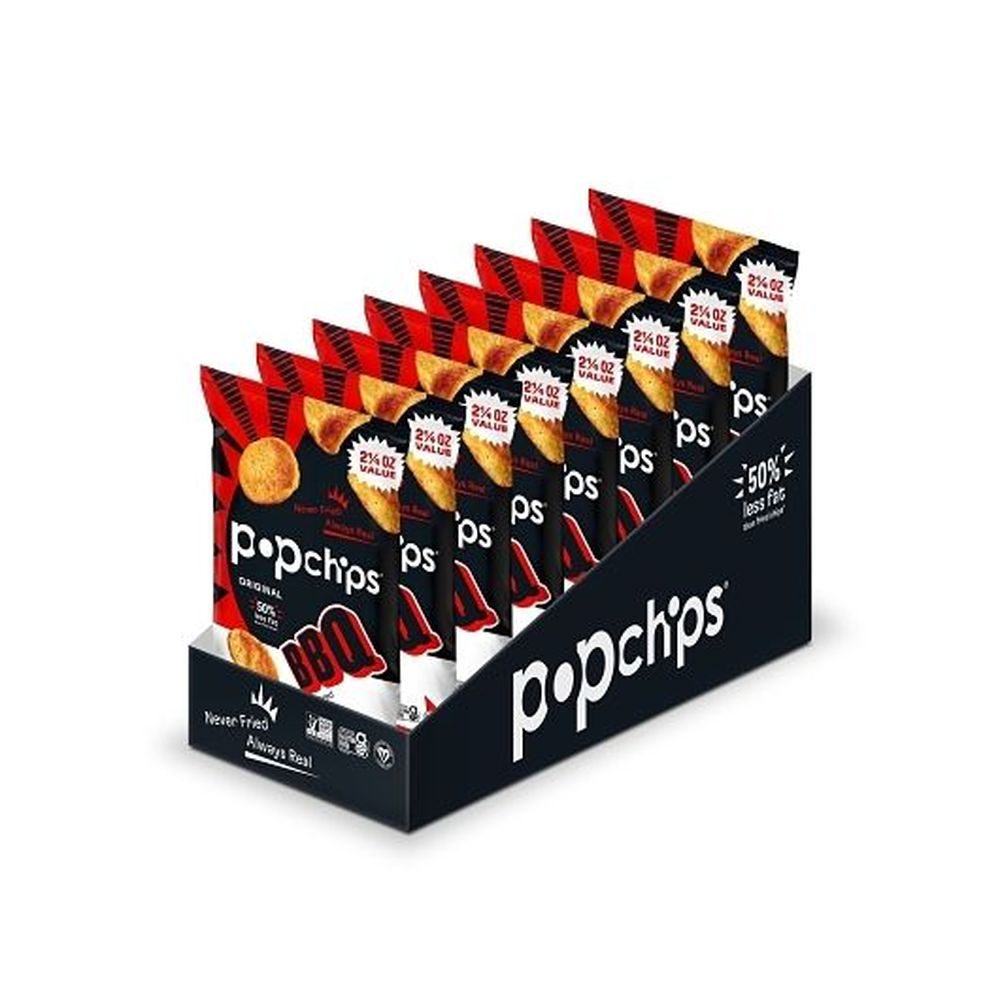 Papas Fritas Infladas Popchips Bbq, 2.25 Onzas -- 8 Por Caja