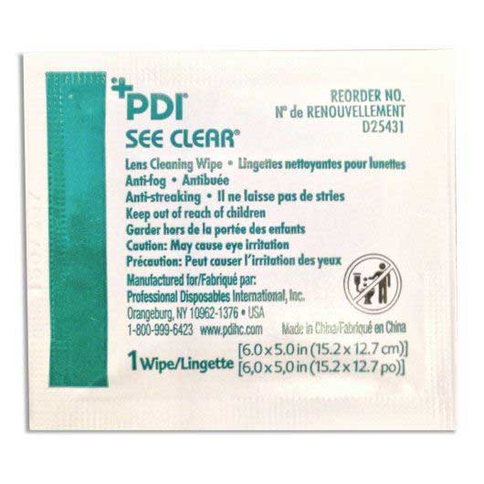 Sani Professional Nice Pak See Clear Eye Glass Cleaning Wipes, 120 Count -- 12 Per Case