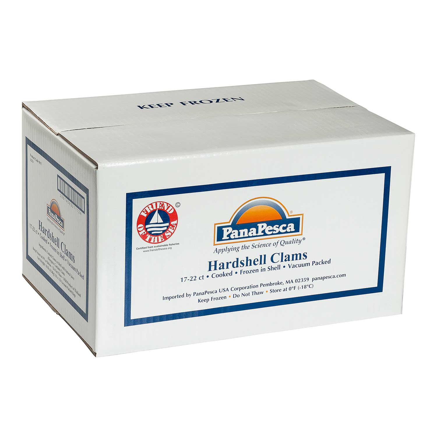Panapesca Whole Shell Clam, 17/22 Count Per Pound, 1 Pound -- 10 Per Case