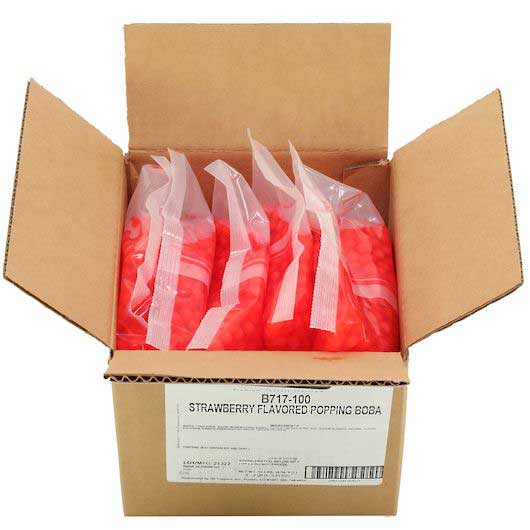 Tr Toppers Strawberry Flavored Popping Boba, 2 Pound -- 5 Per Case
