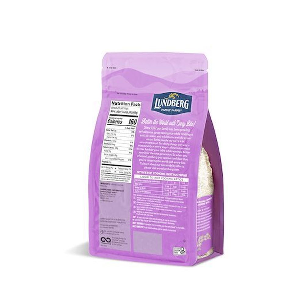 Lundberg Family Farms California Jasmine White Rice, 2 Pound -- 6 Per Case