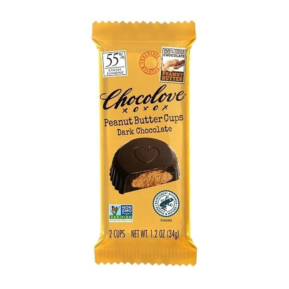 Chocolove Dark Chocolate Covered Peanut Butter Cups, 1.2 Ounce -- 120 Per Case
