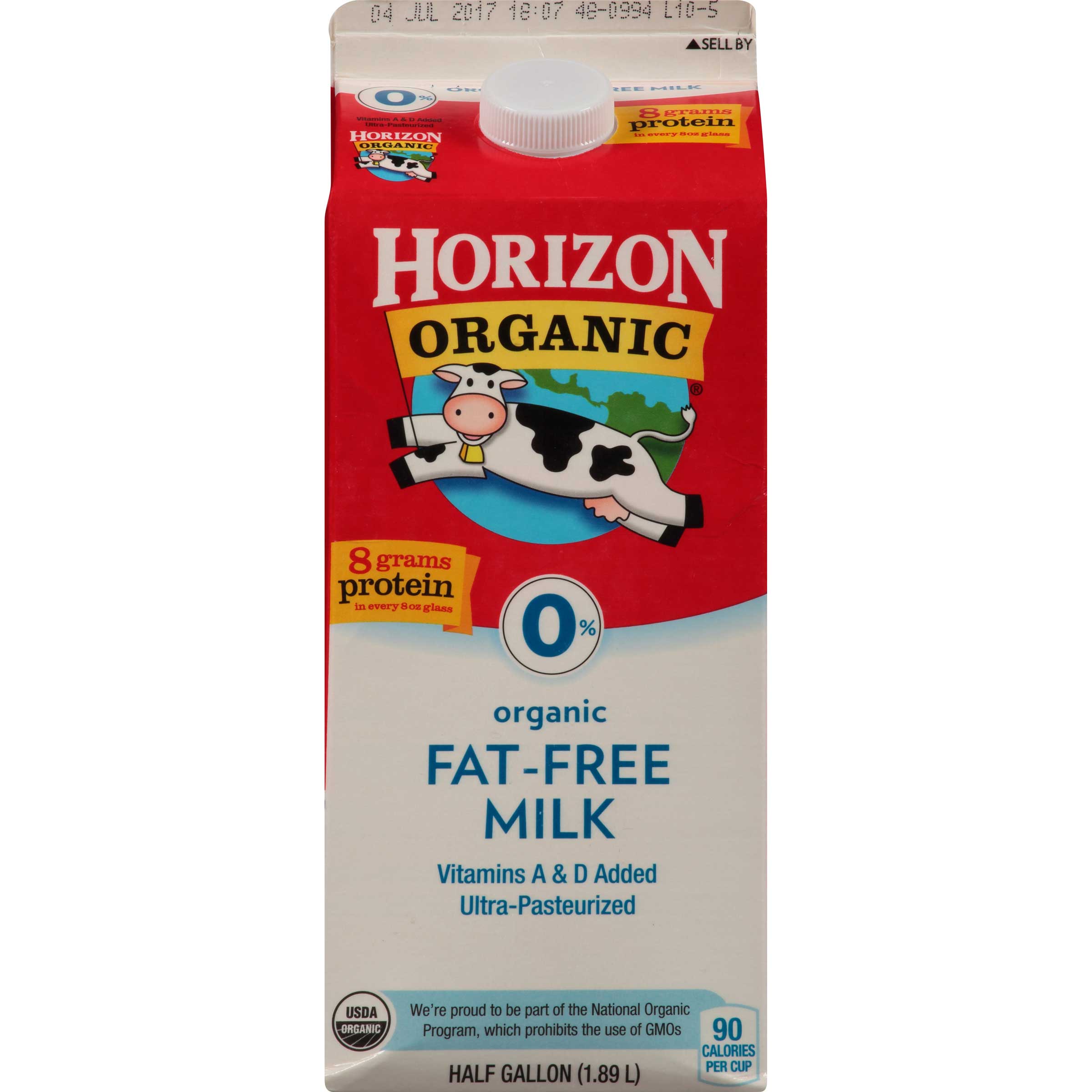 Horizon Organic Fat Free Milk, 64 Ounce -- 6 per case.