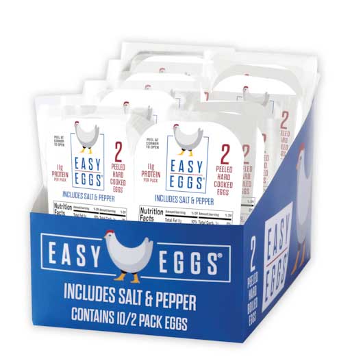 Easy Eggs Peeled Hard Cooked Eggs With Salt And Pepper, 3.1 Ounce -- 20 Per Case