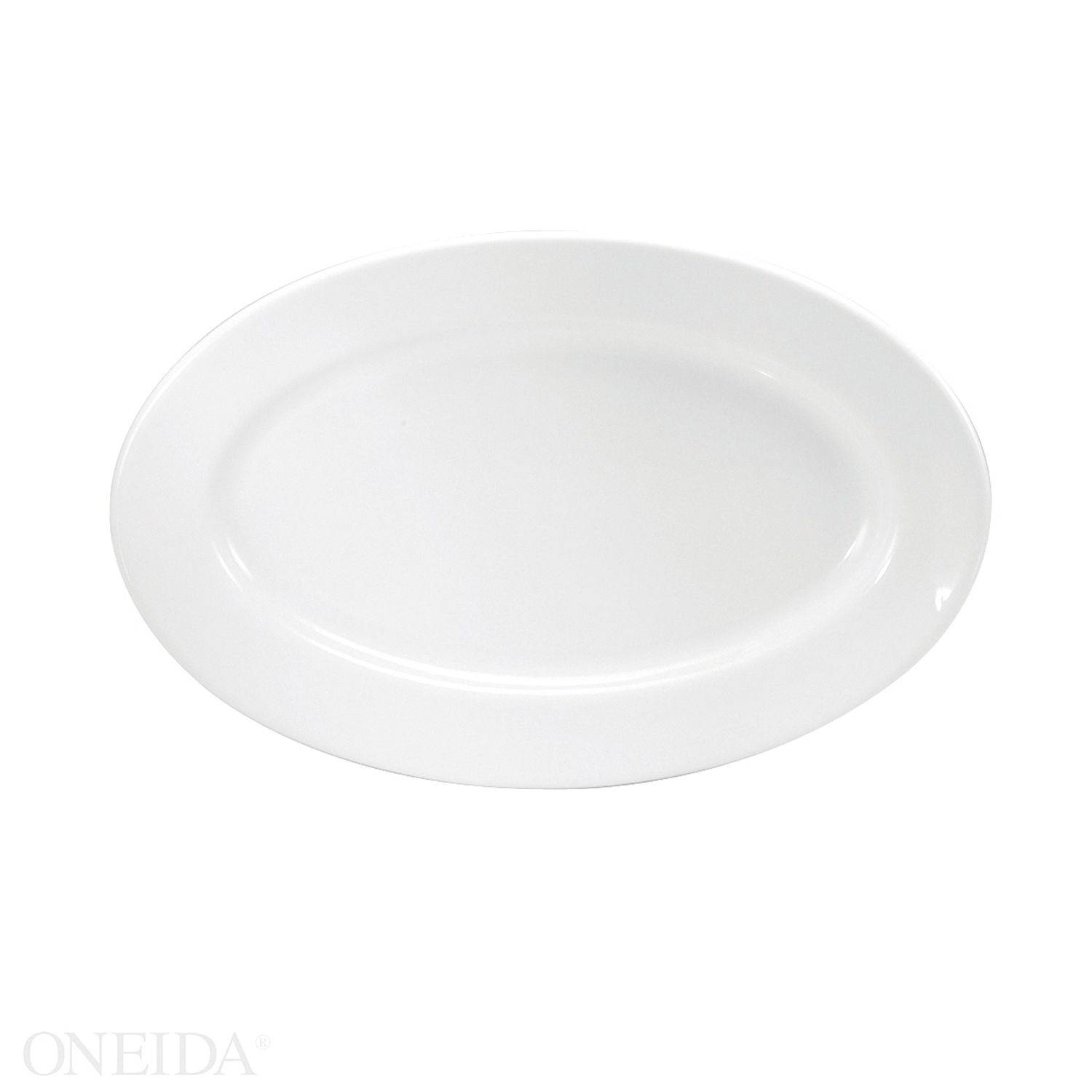 Oneida Buffalo Cream White Undecorated Rolled Edge Platter, 9 3/8 Inch -- 24 Per Case