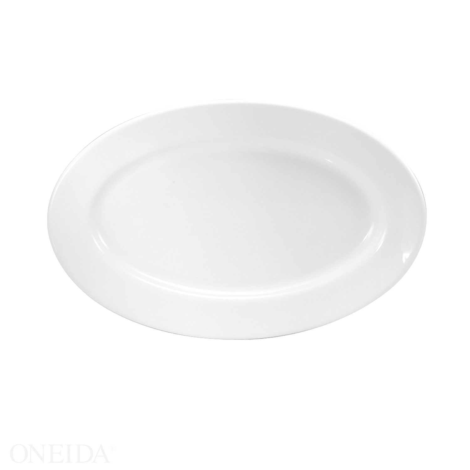 Oneida Buffalo Cream White Rolled Edge Undecorated Platter, 12 1/2 Inch -- 12 Per Case