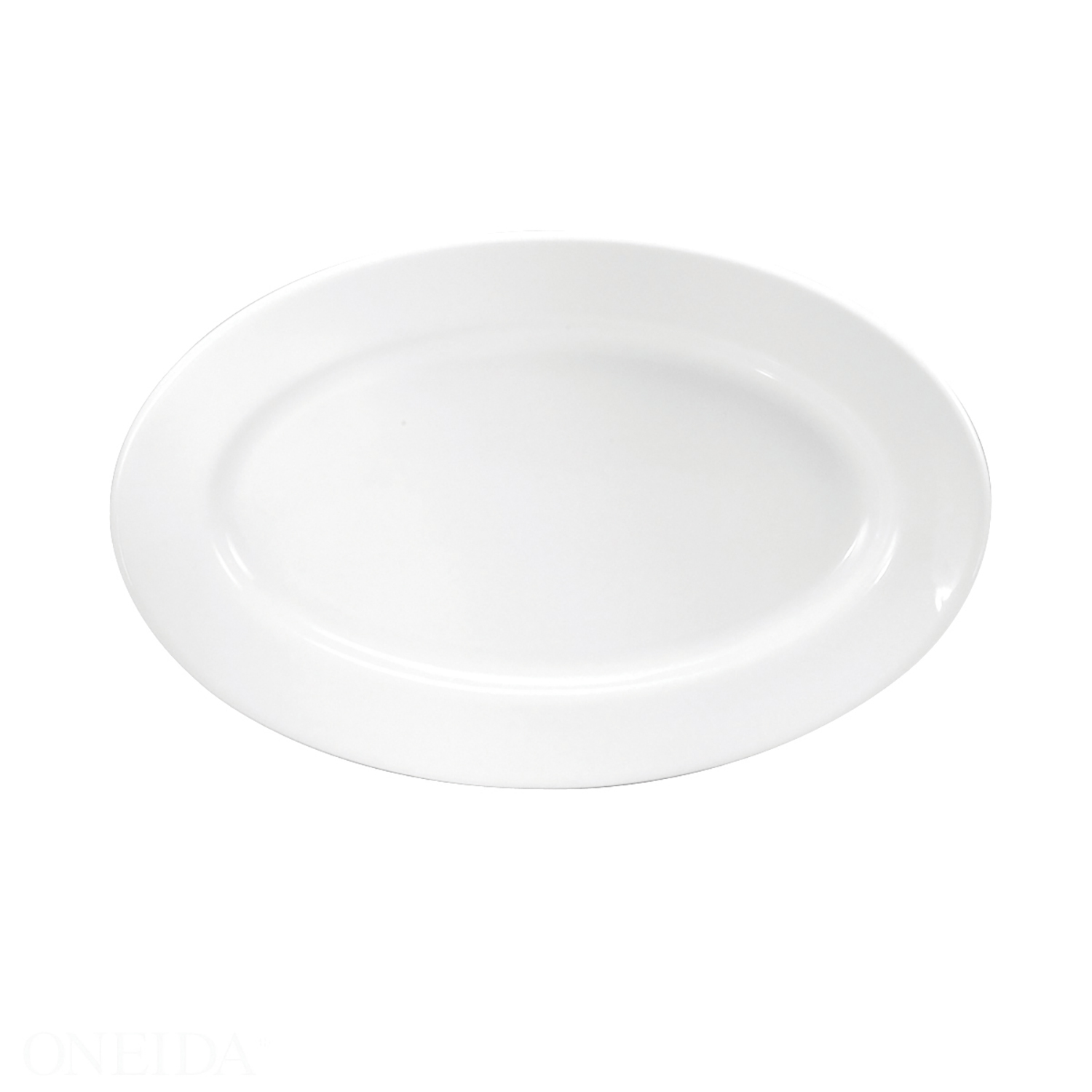 Oneida Buffalo Cream White Undecorated Rolled Edge Platter, 13 5/8 Inch -- 12 Per Case