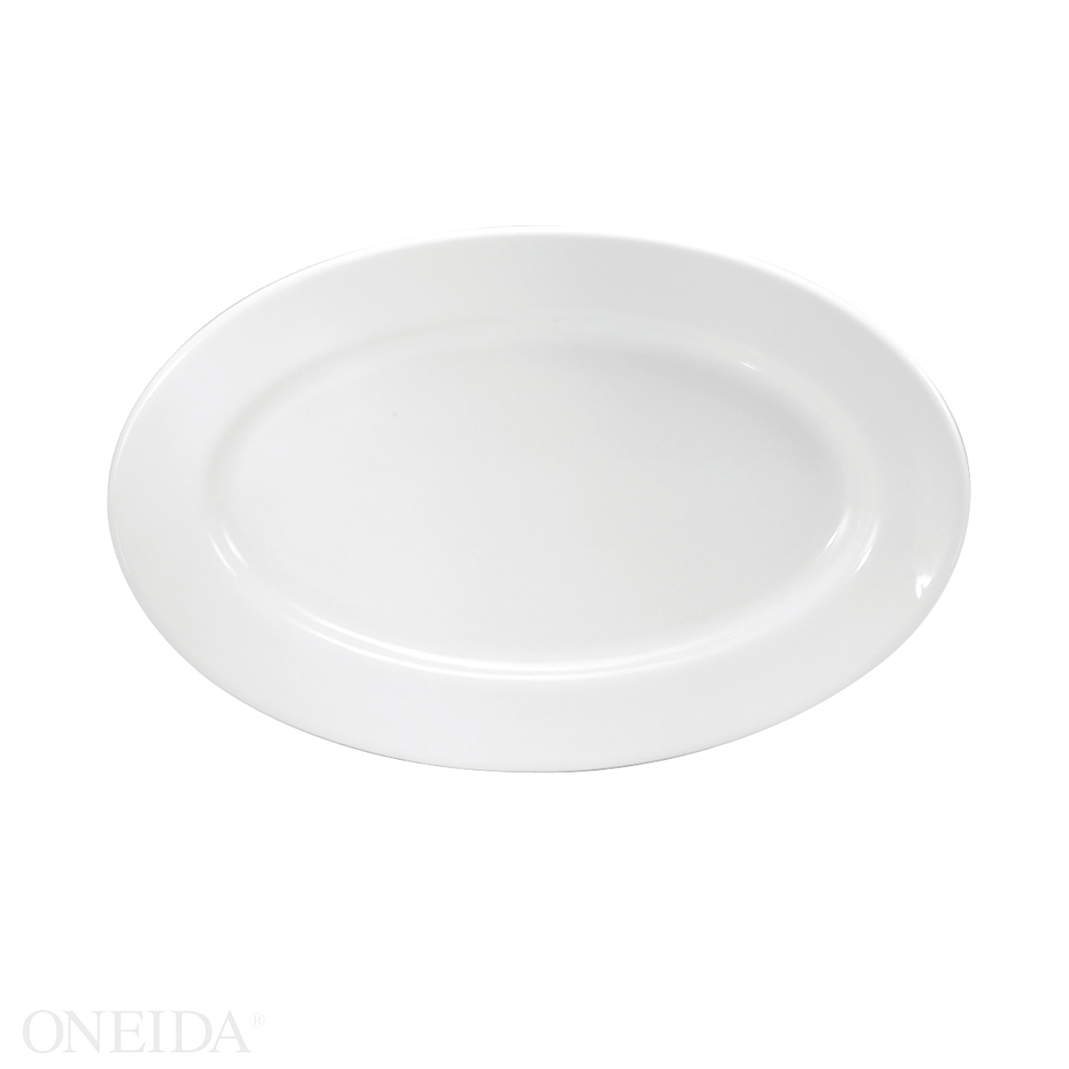 Oneida Buffalo Cream White Undecorated Rolled Edge Platter, 15 1/2 Inch -- 6 Per Case