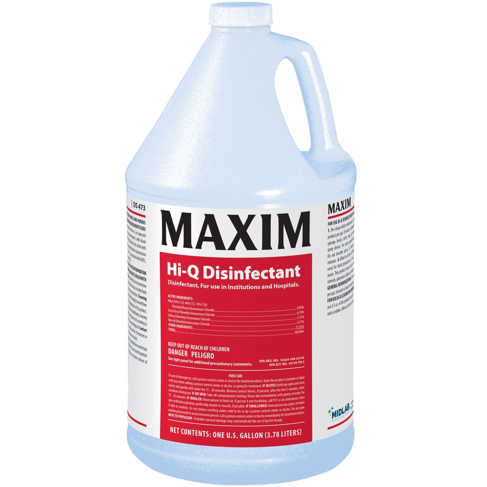 Maxim Ds473 Floral Scent Hi-q Disinfectant, 1 Gallon -- 4 Per Case