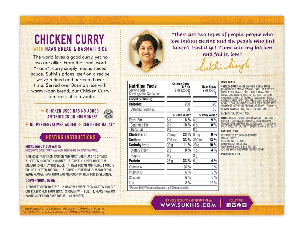 Sukhi's Chicken Curry With Naan, 11 Ounce -- 6 Per Case
