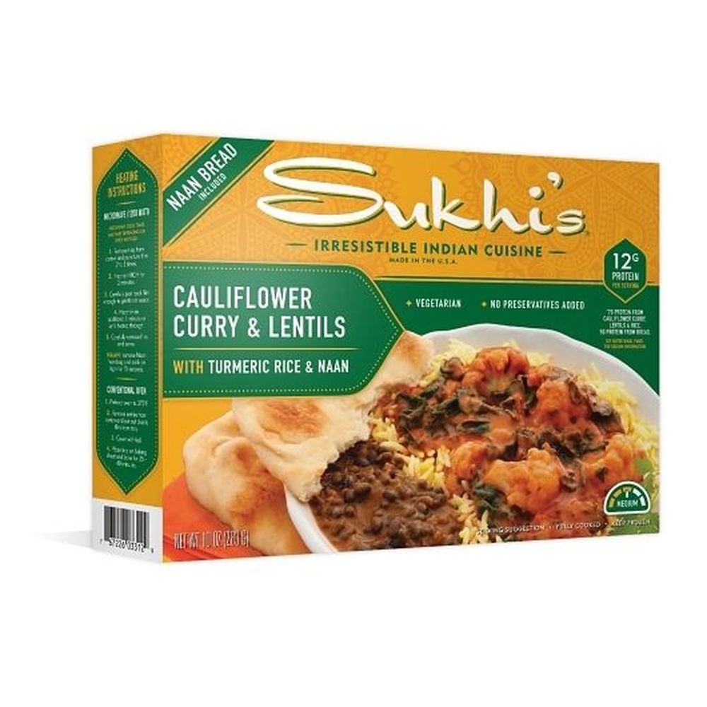 Sukhi Rice Sukhis Cauliflower Curry and Lentils with Naan and Turmeric Rice, 11 ...