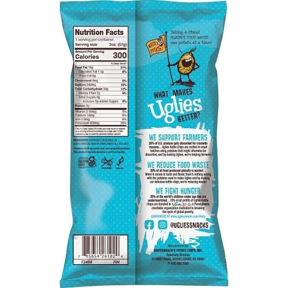 Uglies Sea Salt Kettle Chips, 2 Ounce -- 24 Per Case