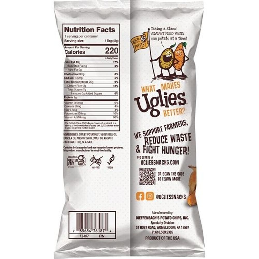 Uglies Sweet Potato Kettle Chips, 1.5 Ounce -- 24 Per Case