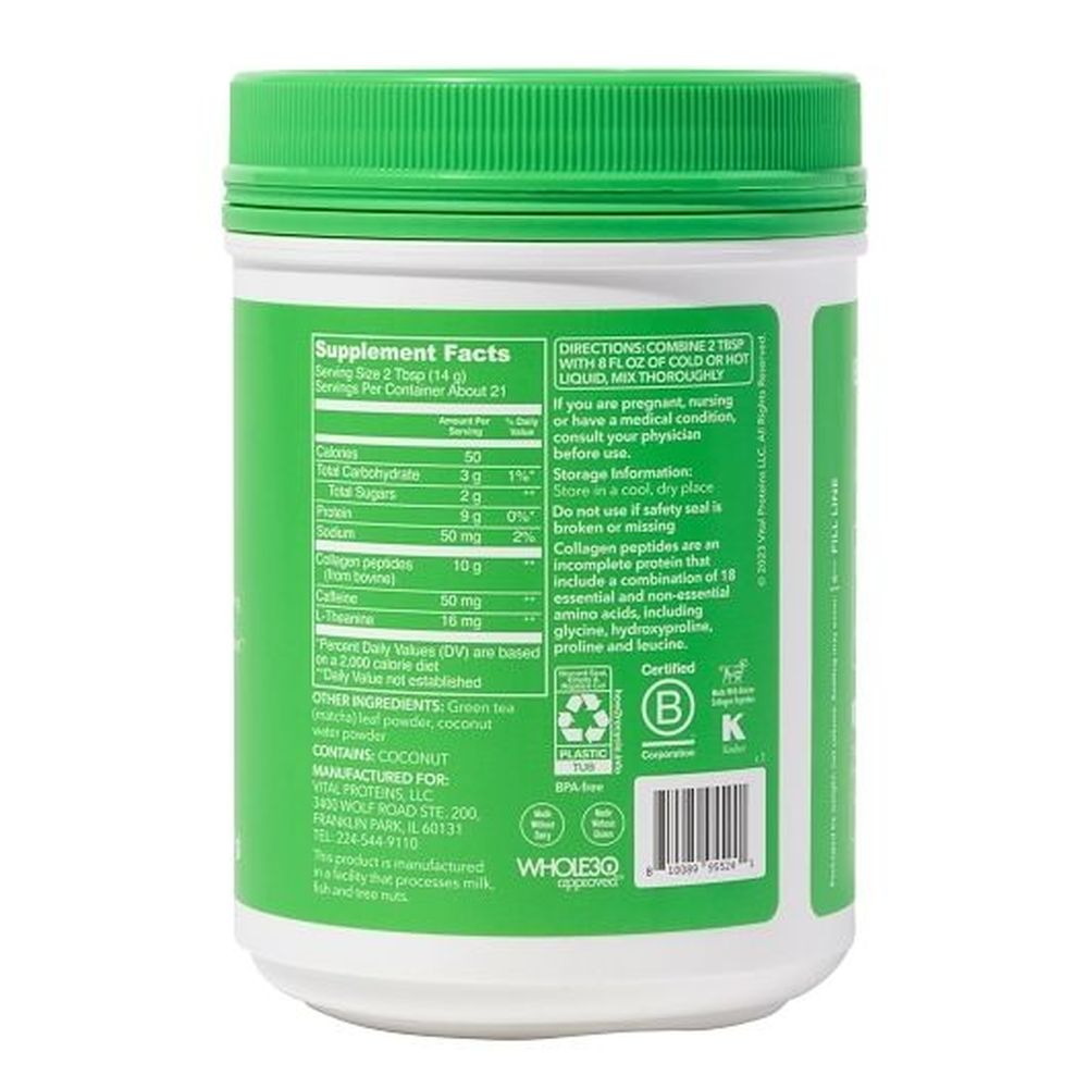 Vital Proteins Collagen Peptides Matcha Blue Ocean Dietary Supplement, 10.544 Ounce -- 12 Per Case