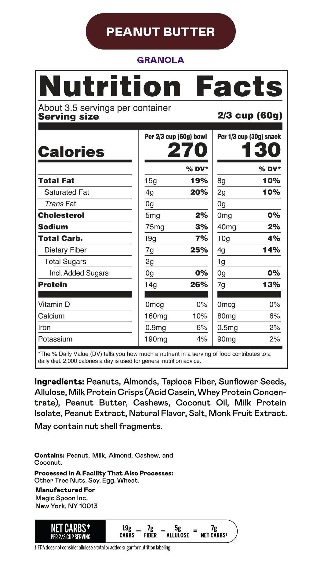 Magic Spoon Peanut Butter Protein Granola, 8 Ounce -- 4 per case