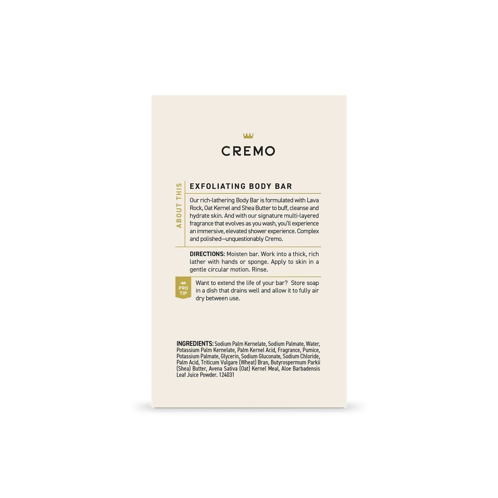 Cremo Italian Bergamot Exfoliating Body Bar, 5 Ounce -- 12 Per Case