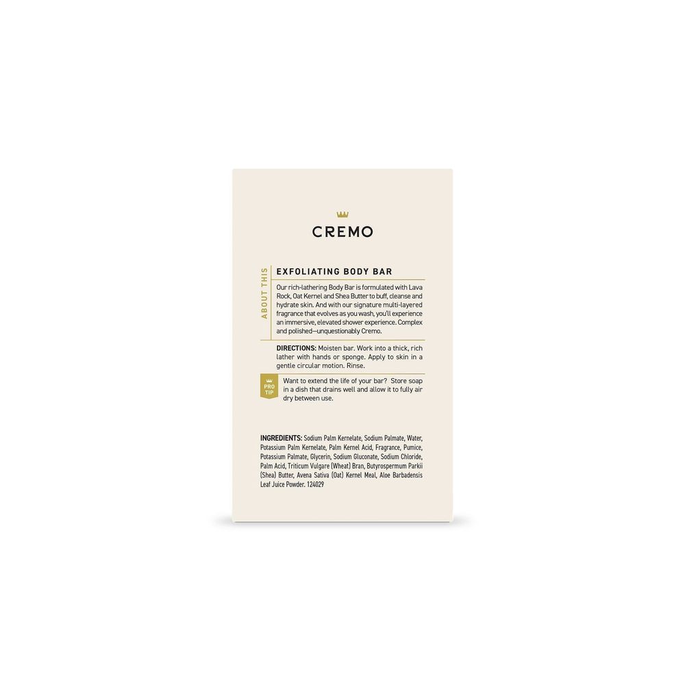Cremo Bourbon And Oak Exfoliating Body Bar, 5 Ounce -- 12 Per Case