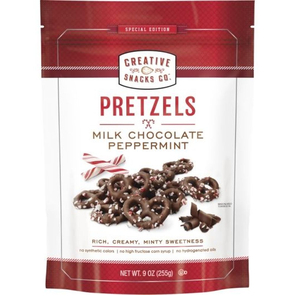 Creative Snacks Milk Chocolate Peppermint Pretzels, 9 Ounce -- 6 Per Case