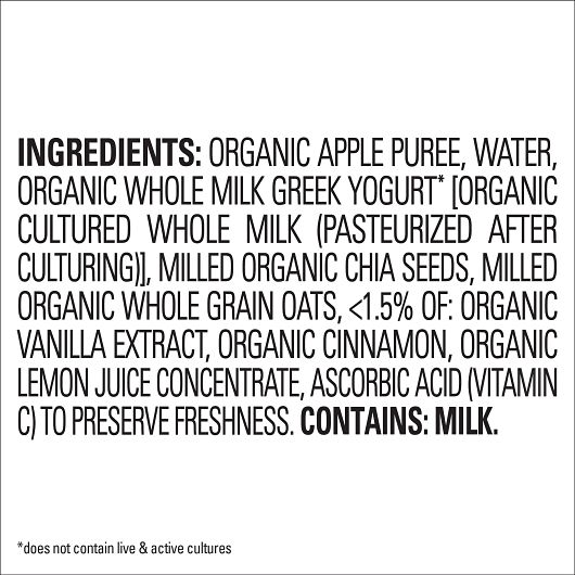 Happy Tot Organic Super Morning Apple Cinnamon Yogurt And Oats For Stage 4 Toddlers, 4 Ounce -- 16 Per Case