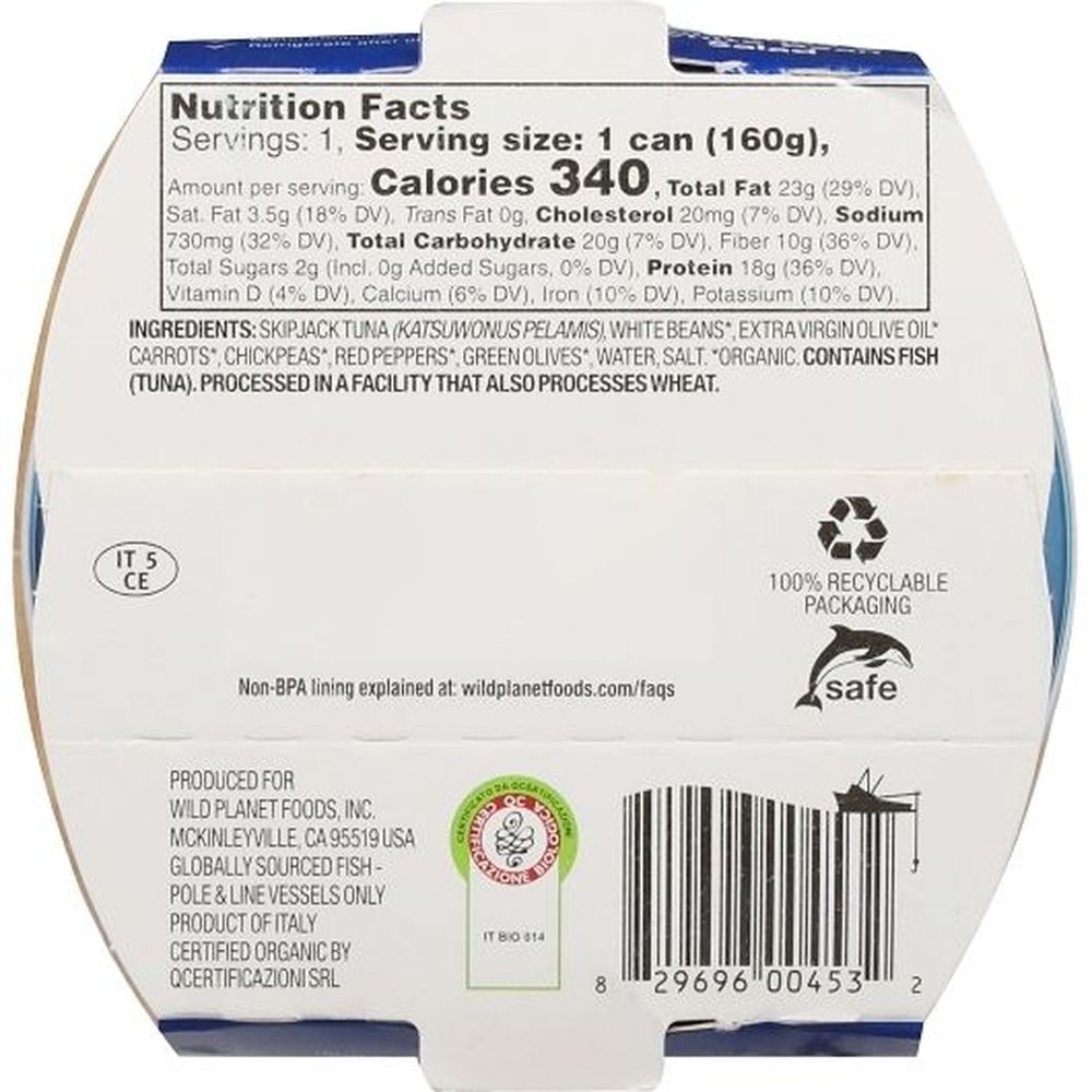 Wild Planet Foods Tuna And White Bean Salad, 5.6 Ounce -- 9 Per Case