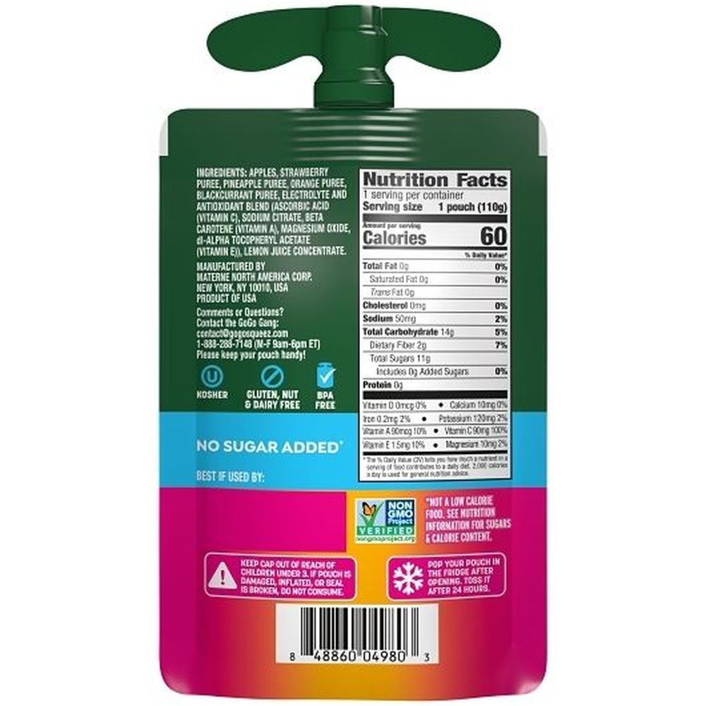 Gogo Squeez Active Fruit Blend With Electrolytes, 110 Gram -- 12 Per Case