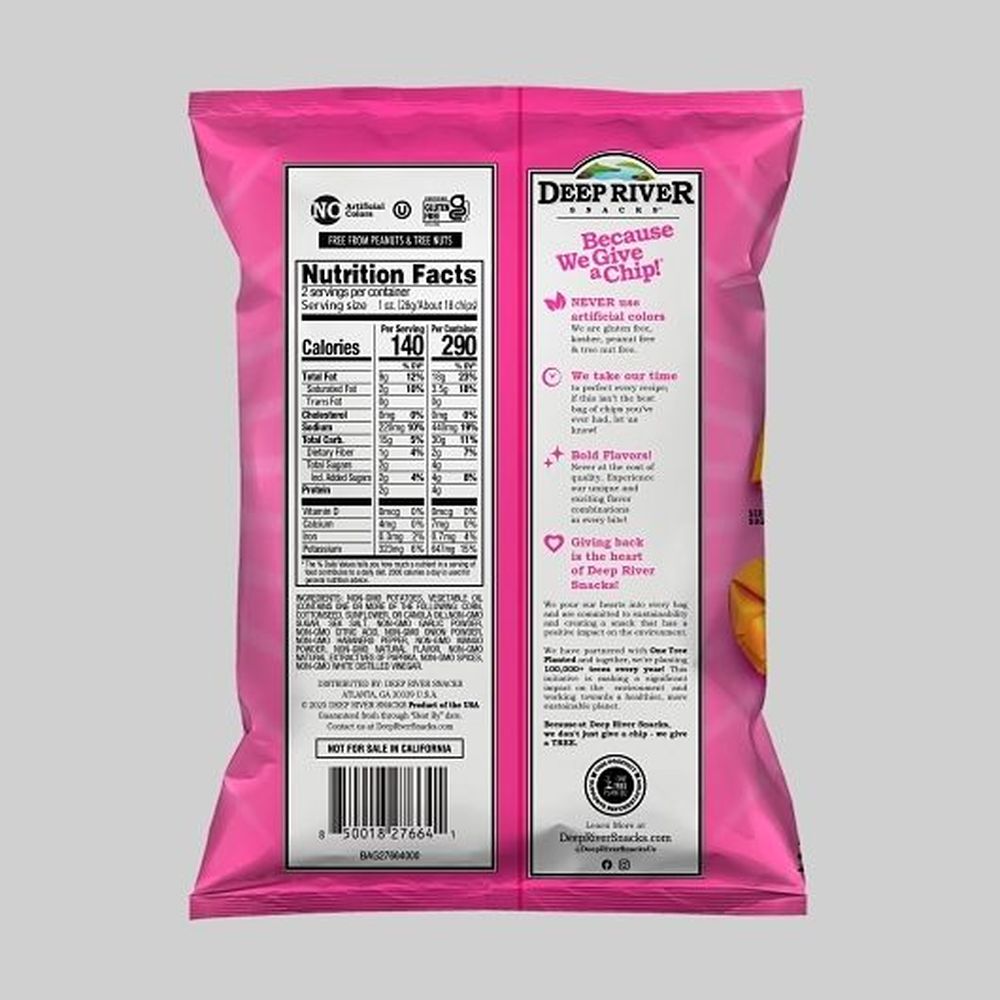 Deep River Mango Habanero Kettle Potato Chips, 2 Ounce -- 24 Per Case