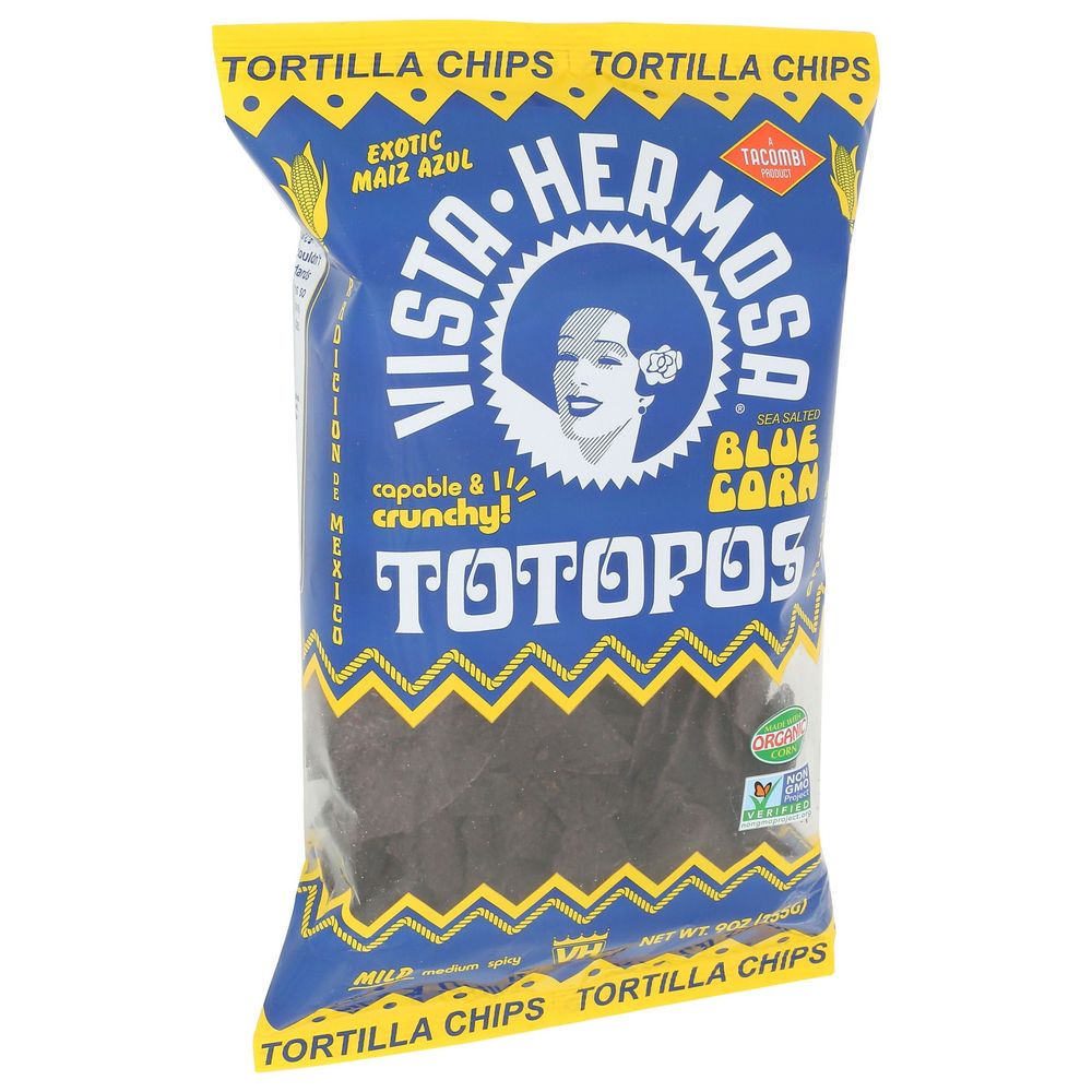 Vista Hermosa Totopos Blue Corn Tortilla Chips, 9 Ounce -- 9 Per Case