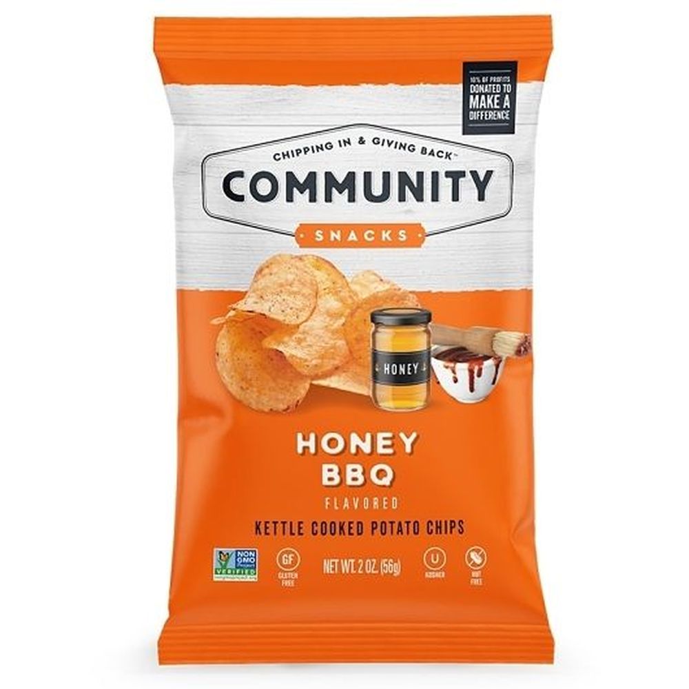 Community Snacks Honey Bbq Kettle Cooked Potato Chips, 2 Ounce -- 25 per case