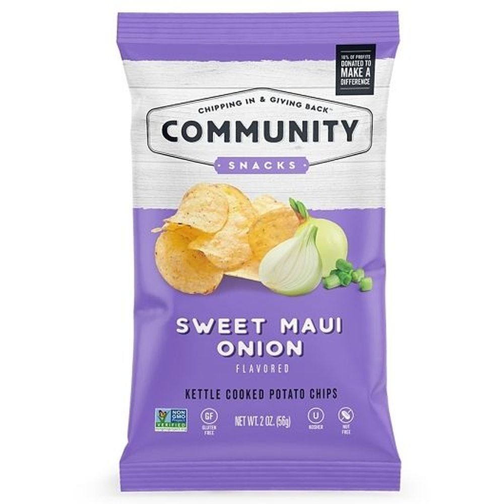 Community Snacks Sweet Maui Onion Kettle Cooked Potato Chips, 2 Ounce -- 25 per case