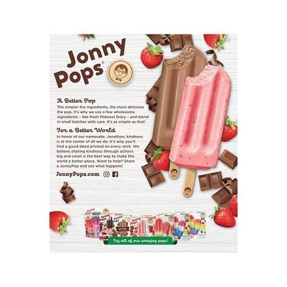 JonnyPops Strawberry/Chocolate Fudge Ice Pops, Variety Pack, 10 count ...