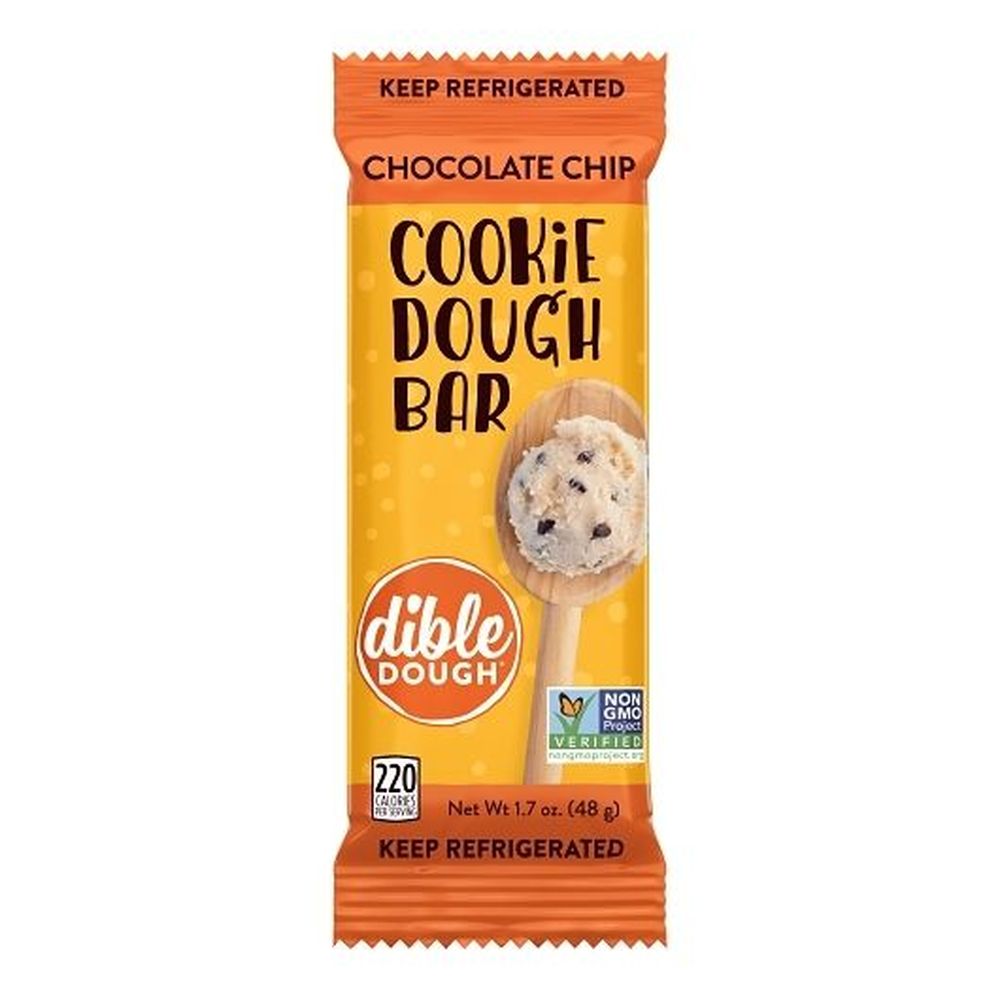Dible Dough Full Size Chocolate Chip Cookie Dough Bar, 1.7 Ounce -- 20 Per Case