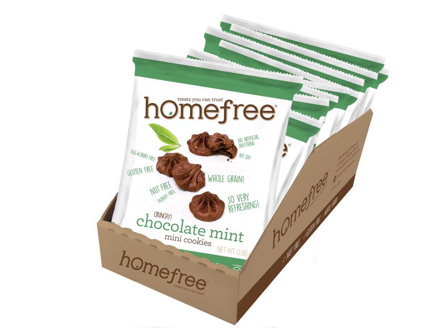 Homefree Gluten Free Chocolate Mint Mini Cookies, 0.95 Ounce -- 10 Per Case