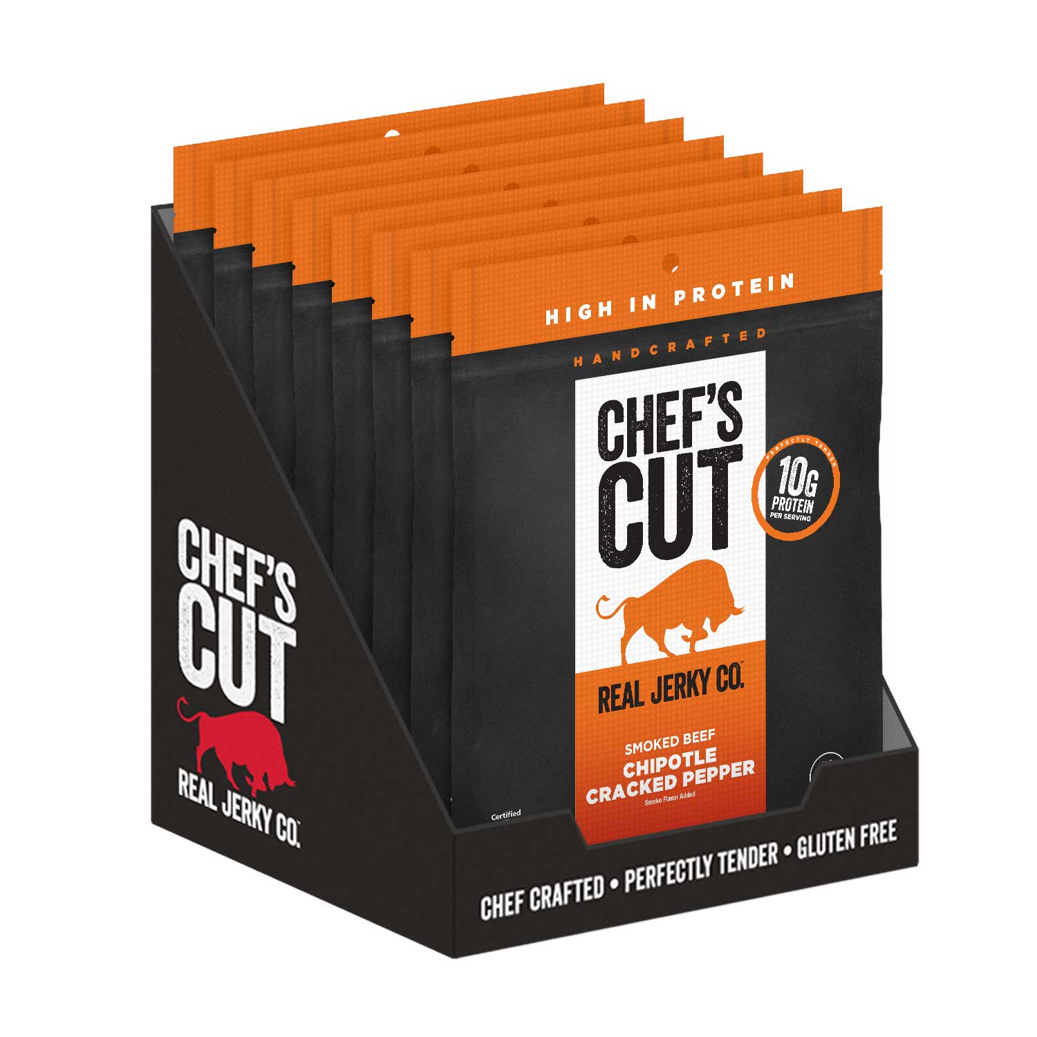 Chef's Cut Chipotle Cracked Pepper Smoked Beef Jerky, 2.5 Ounce -- 8 Per Case