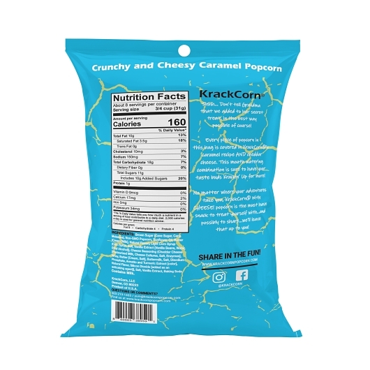 Krackcorn Crunchy And Cheesy Caramel Popcorn, 8.5 Ounce -- 12 Per Case