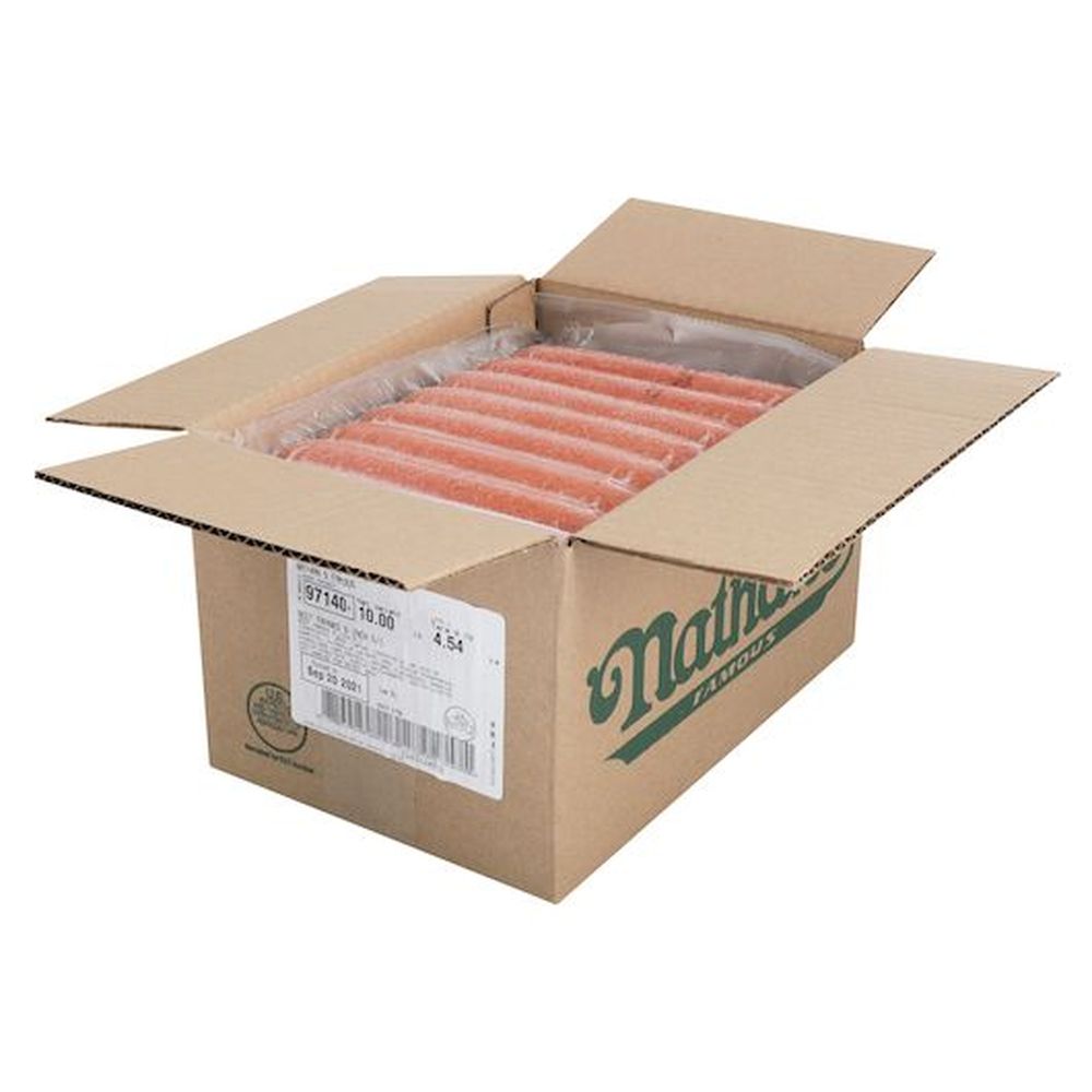 Nathans Famous 5/16 Beef Frank, 25 per pack -- 2 per case