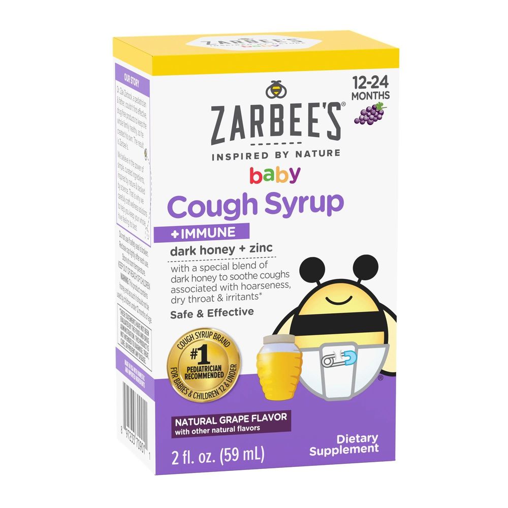 Zarbee's Grape Baby Immune Cough Syrup, 2 Fluid Ounce -- 12 Per Case